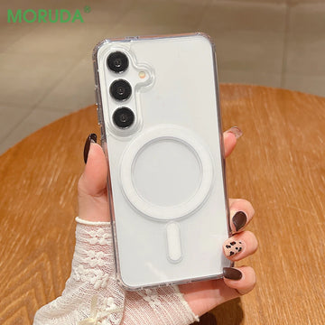 Deksel til Samsung Galaxy S25 S24 S23 Ultra S22 Plus S21 FE A16 A15 A35 A55 Clear Acrylic Slim Cover