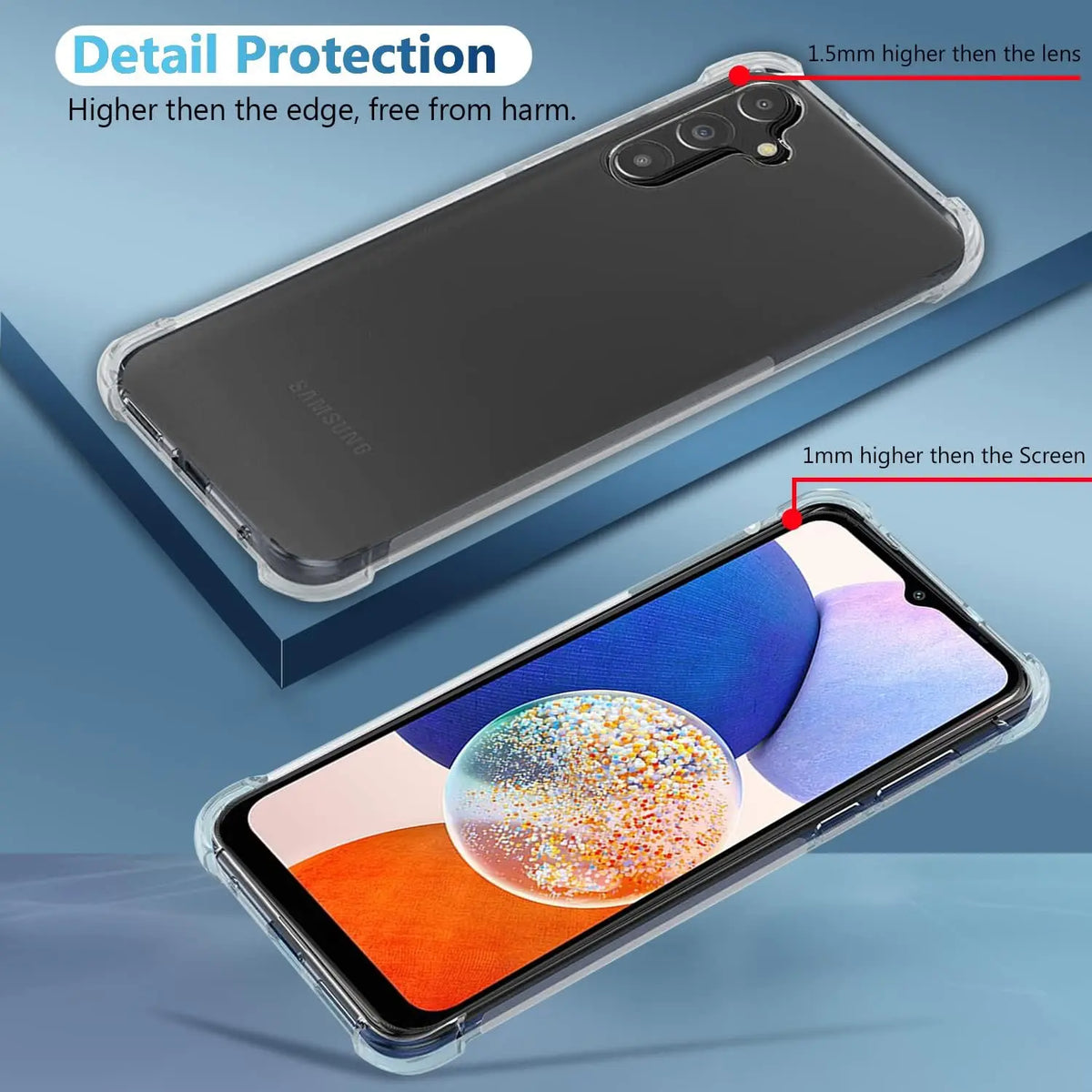 Deksel til Samsung Galaxy A04 A04S A04E deksel A14 5G A24 4G A34 A54 5G Crystal Clear TPU Støtsikkert deksel Samsung A13 A23 4G A33 A53 5G