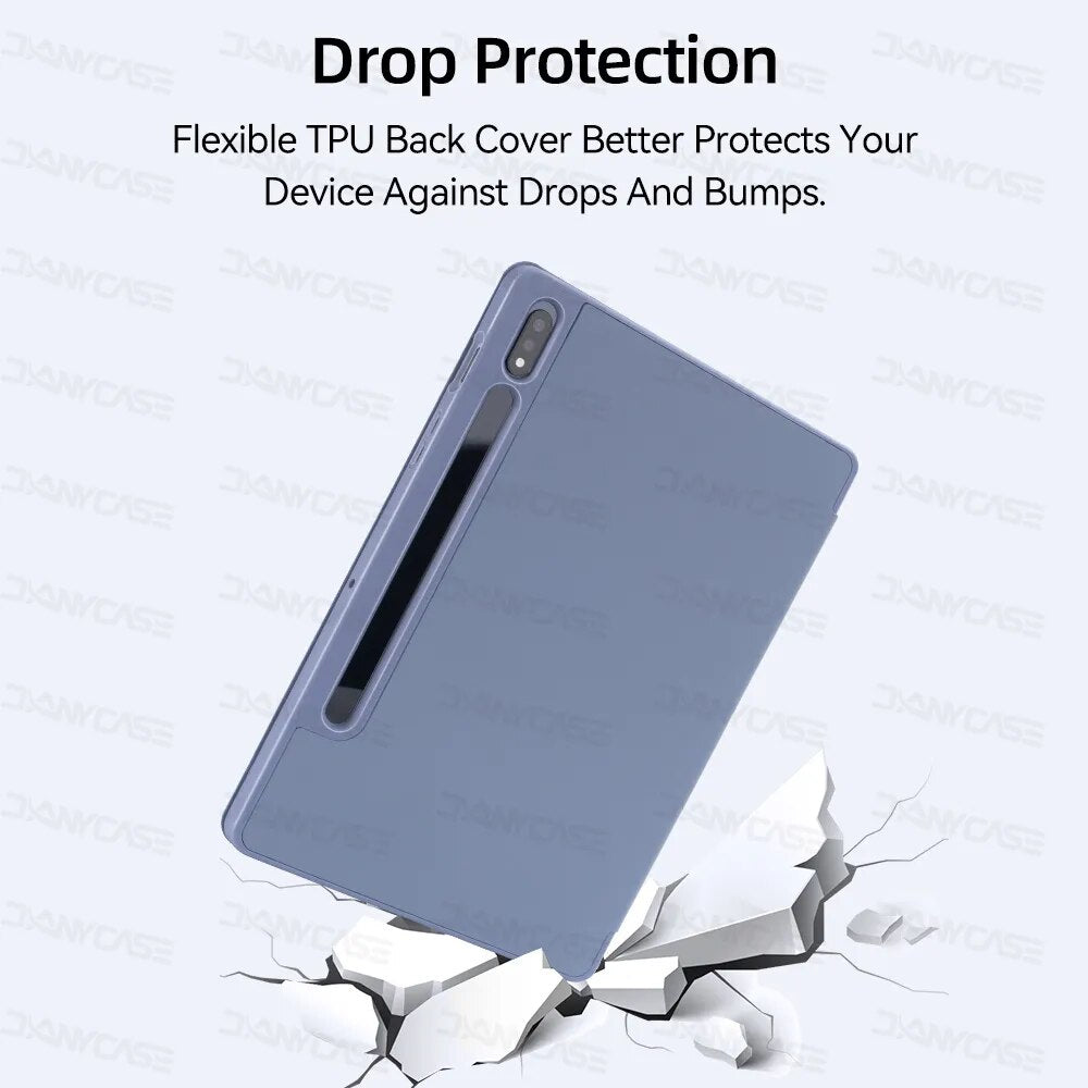 Deksel til Samsung Galaxy Tab S7/S8/S9 11 in for S6 Lite 10.4 S7 FE S8 S9 Plus 12.4 S8 S9 Ultra 14.6 med penneholder