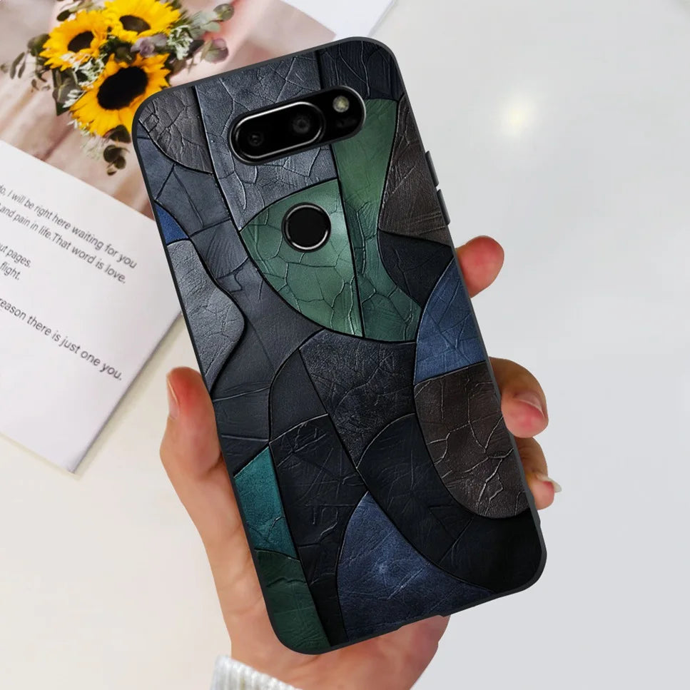 Deksel til LG V30 2017 Case Cute Cartoon Print Flower Soft Silicone TPU Black Cover For LG v30 H930 6.0" Bumper Phone Case Funda
