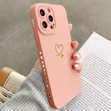 Deksel til Apple iPhone 14 Pro Max 11 12 13 15 Pro Max X XR XS Max 7 8 Plus Cute Love Heart Frame Soft Cover