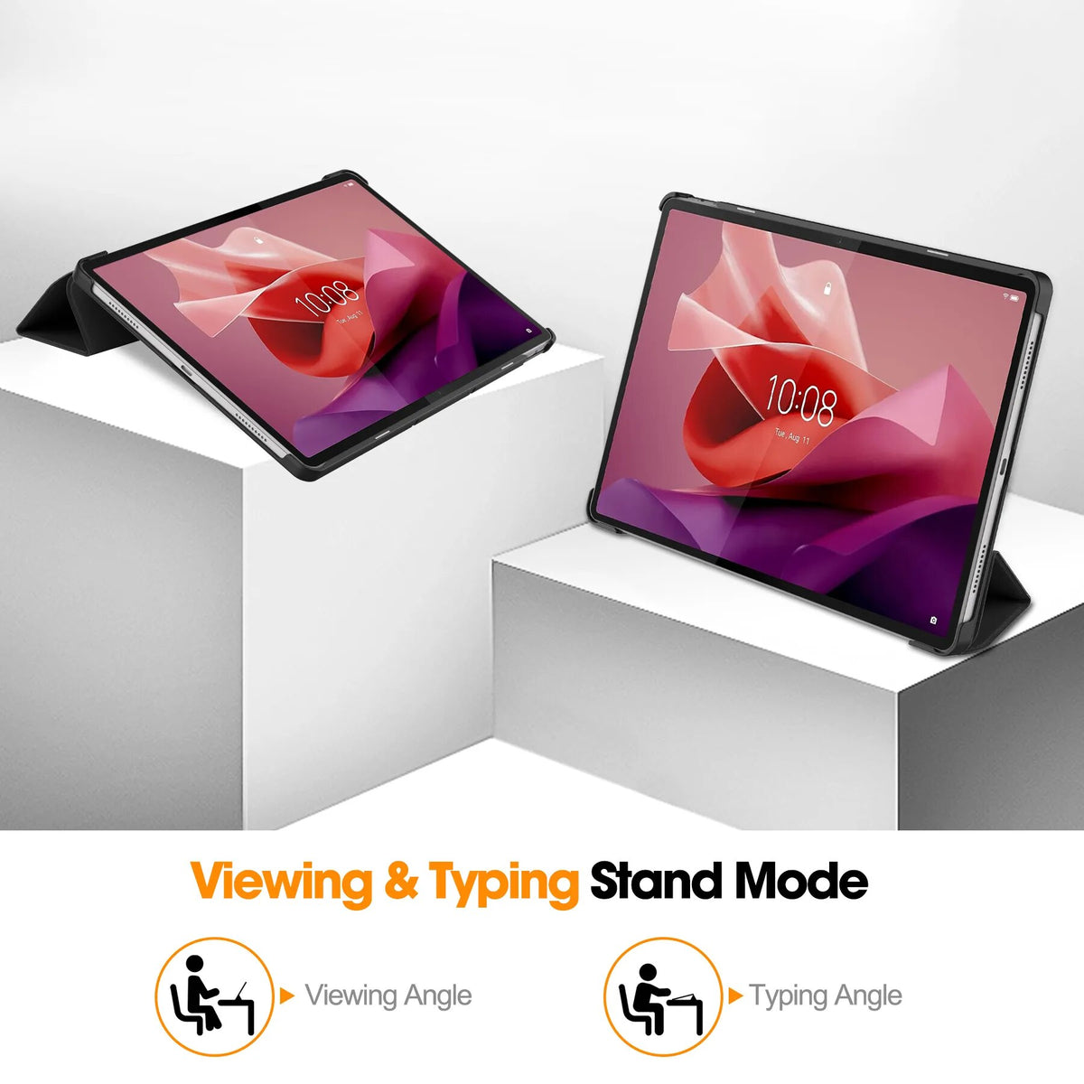 Deksel til Lenovo tab P12 12.7 inch 2023 Tablet Light Thin Tri-Folding Stand Leather Tablet Cover for Xiaoxin Pad Pro 12.7 TB371FC