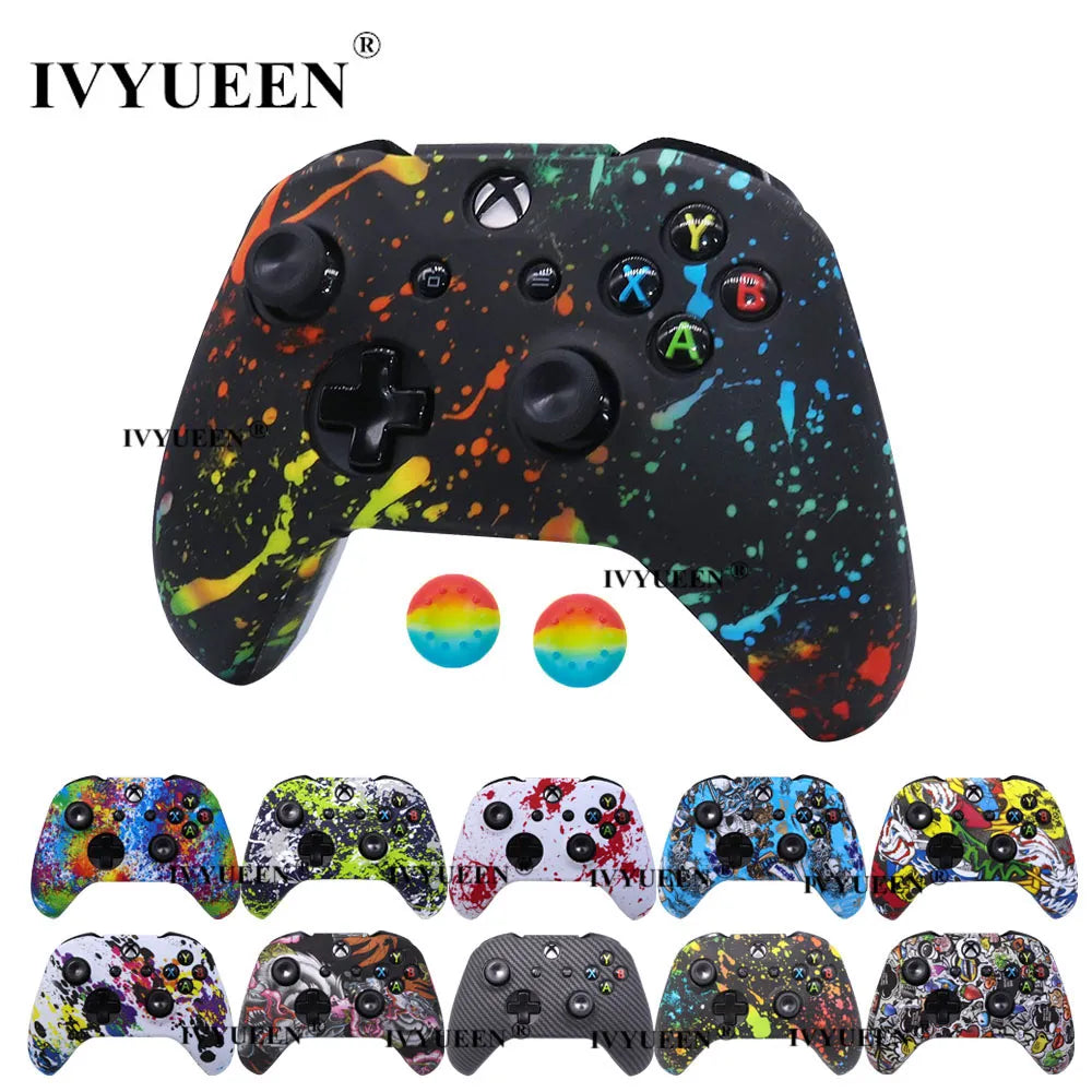 Deksel til XBox One X S Controller Protector Water Transfer Printing Camouflage Cover Grips Caps