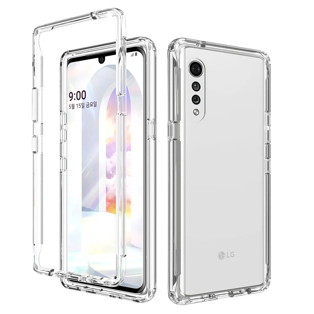 Deksel til LG Velvet / LG V60 ThinQ Hybrid Shockproof Tpu/pc Shell Dual Layer Clear Candy Color Cover Funda Capa