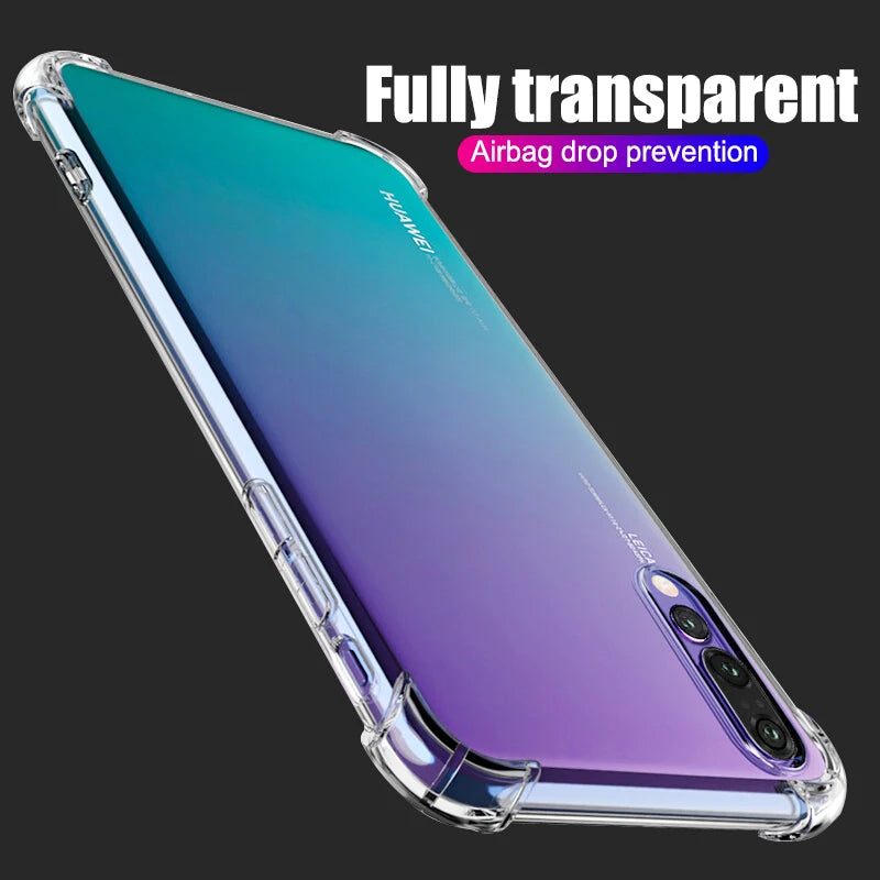 Deksel til Huawei P20 P30 Lite Pro Protective Transparent Case Mate 20 30 Lite Honor 20 Lite pro Silicone Back Cover