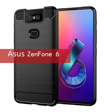 Deksel til Asus Zenfone 6 Case Shockproof Back Cover For zenfone 6z Soft Phone Cases for ASUS zs630kl Carbon Fiber Case Coque Fundas