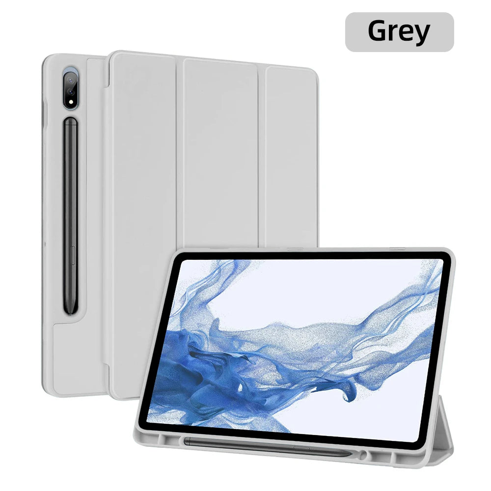 Deksel til Samsung Galaxy Tab S8 Ultra 14.6 S8 Plus S7 Plus S7 FE 12.4 S7 S8 11 S6 Lite 10.4 med penneholder