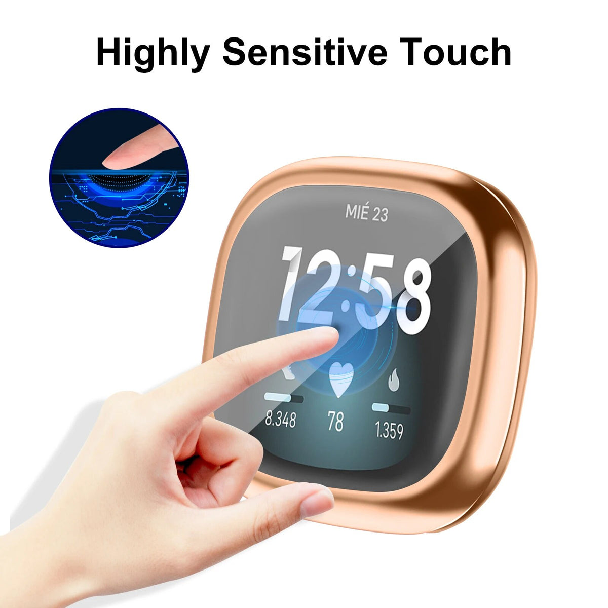 Deksel til Fitbit Versa 2, Versa 3 og Sense beskyttelsesskall