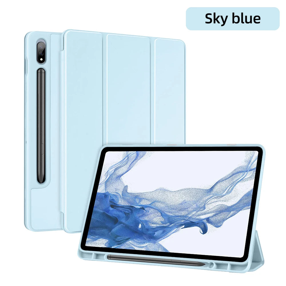 Deksel til Samsung Galaxy Tab S8 Ultra 14.6 S8 Plus S7 Plus S7 FE 12.4 S7 S8 11 S6 Lite 10.4 med penneholder