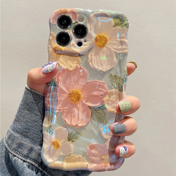 Deksel til Apple iPhone 13 14 15 16 ProMax 12 11 Luxury Flower Print Shockproof Silicone Cover Artistic Decor