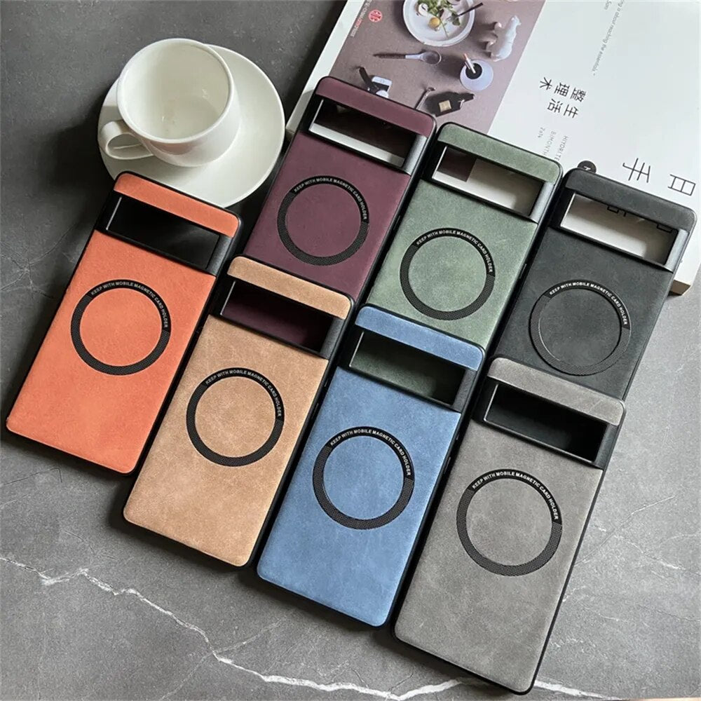 Deksel til Google Pixel 7 8 Pro 6 XL 7A 6A Magnetic Wireless Charging Skin Feel Shockproof Back Cover