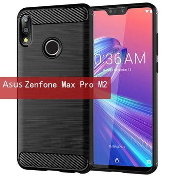 Deksel til Asus Zenfone Max Pro M2 Shockproof Carbon Fiber Soft Back Cover for zenfone zb631kl Anti-knock cases