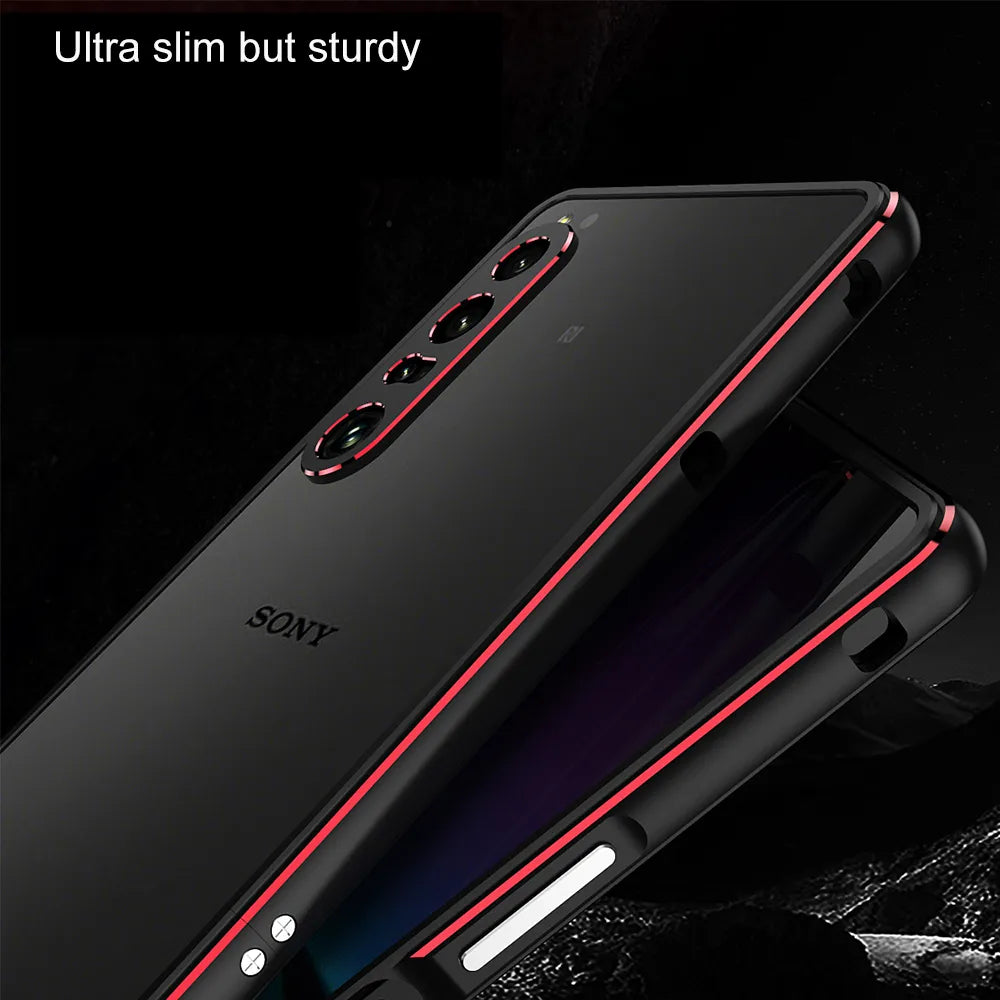 Deksel til Sony Xperia 1 IV Case 10 1 V 5 IV Aluminum Metal Bumper Frame Slim Cover Skin Protective Funda + Carmera Lens Protector