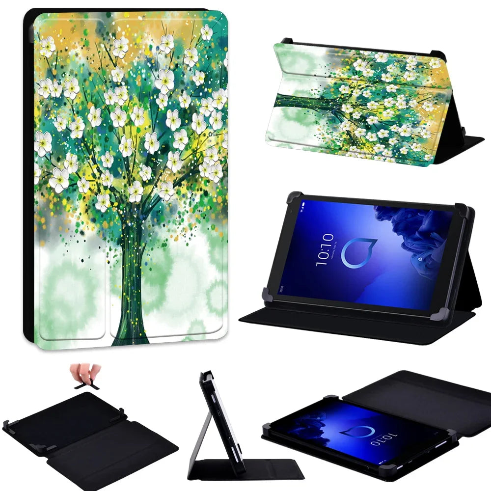 Deksel til Alcatel 1T 10"/Alcatel 1T 7"/3T 10"/3T 8" Tablet Case Universal Pu Leather Stand Adjustable Size Anti-fall Protective Cover