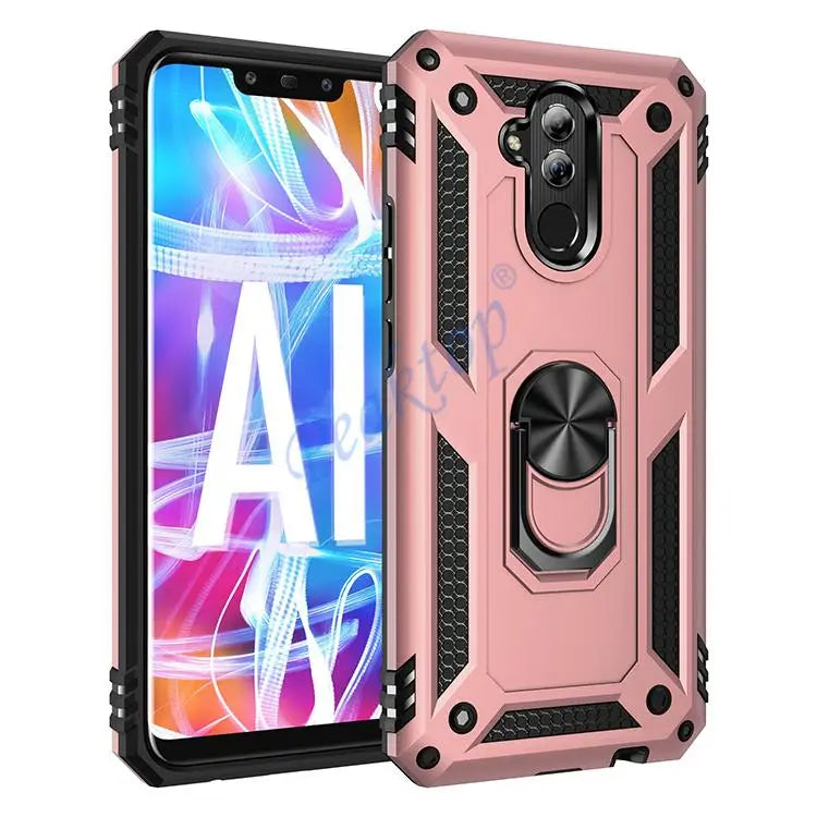Deksel til Huawei Mate 20 Lite Case Armor Military Shockproof Ring Holder Magnet Phone Case Fundas