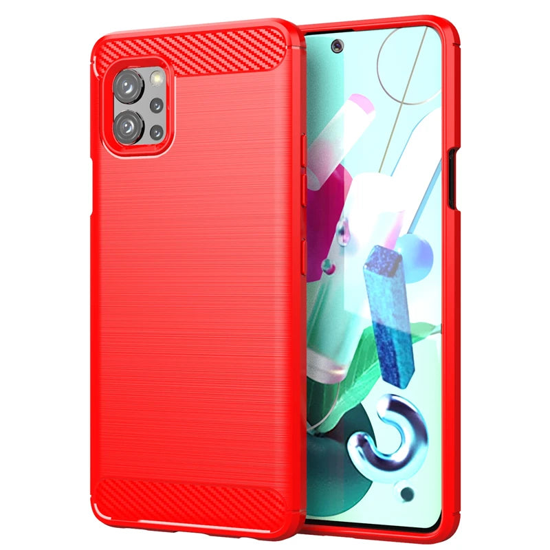 Deksel til LG Q92 Case Fundas Coque Back Shockproof Phone Case For LG K61 G8 K40S K41S K51S Q92 Cover Flex Bumper Durable Shell