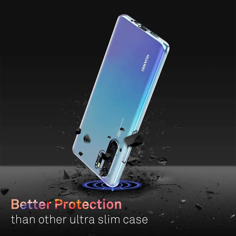 Deksel til Huawei P50 P40 P30 P20 P10 Lite Pro Plus Soft Back Cover Transparent Shell For P30 P40 Lite E