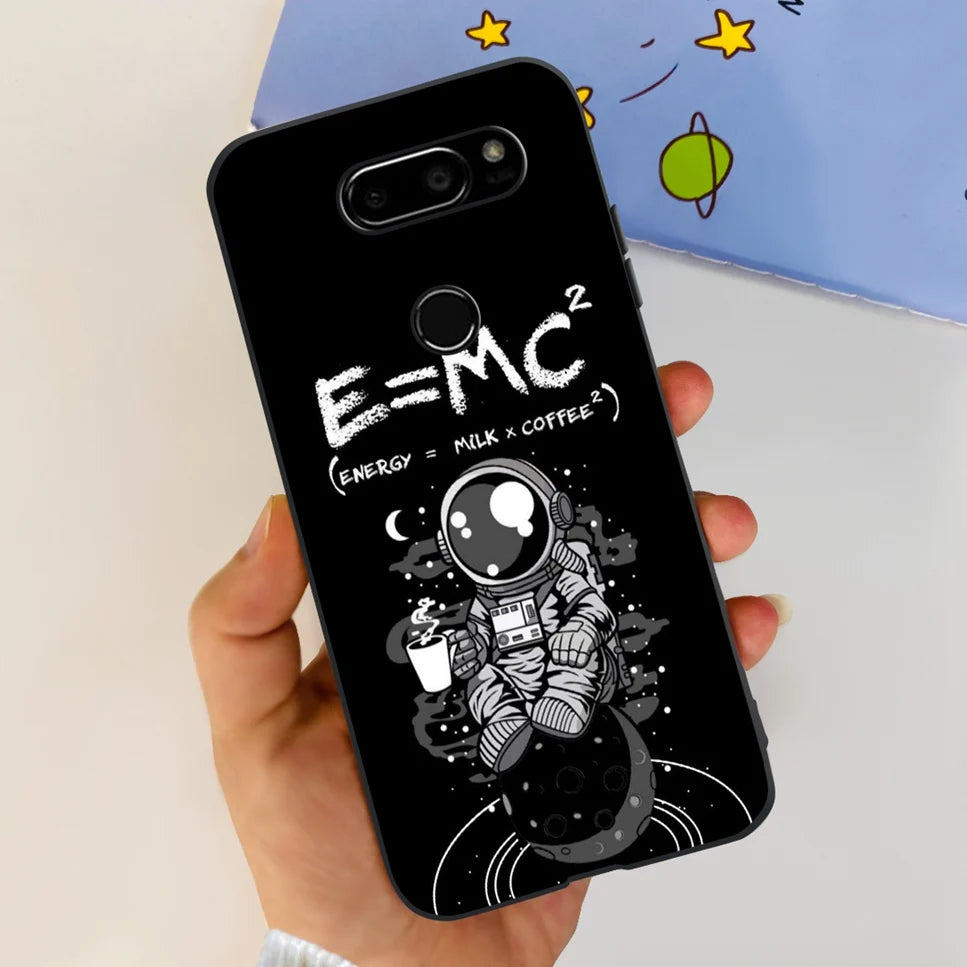 Deksel til LG V30 2017 Case Cute Cartoon Print Flower Soft Silicone TPU Black Cover For LG v30 H930 6.0" Bumper Phone Case Funda