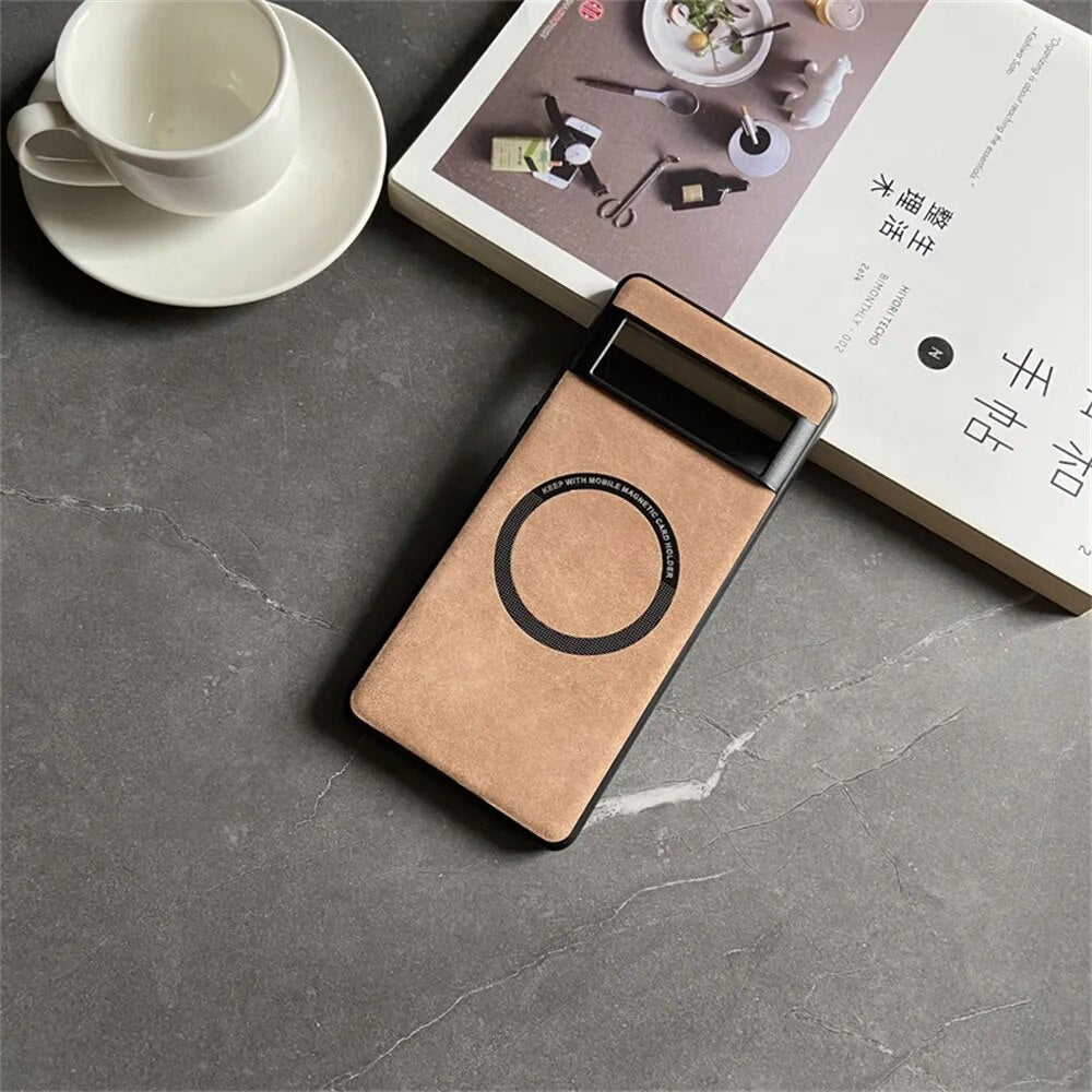 Deksel til Google Pixel 7 8 Pro 6 XL 7A 6A Magnetic Wireless Charging Skin Feel Shockproof Back Cover