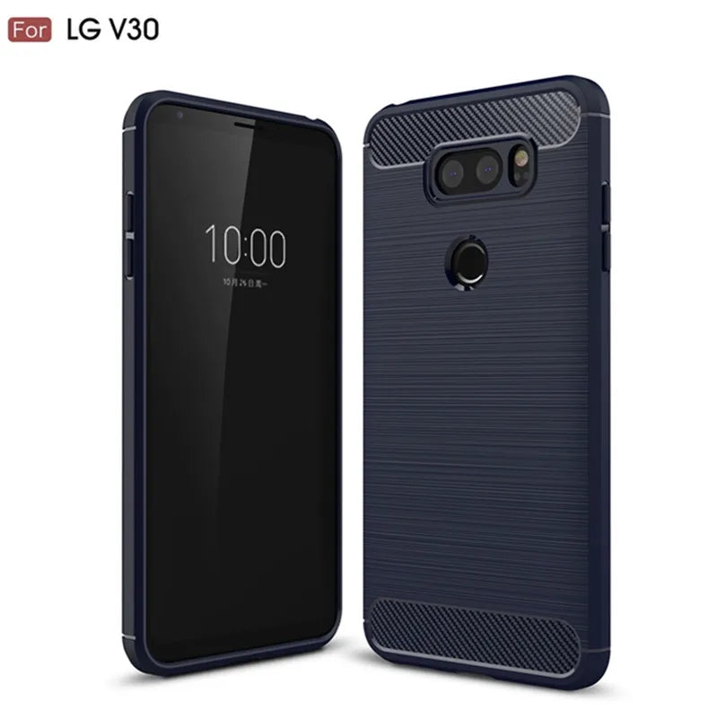 Deksel til LG V30 Silicone Brushed Cases Soft Phone Cover for lg v30 lgv30 Carbon Fiber Case