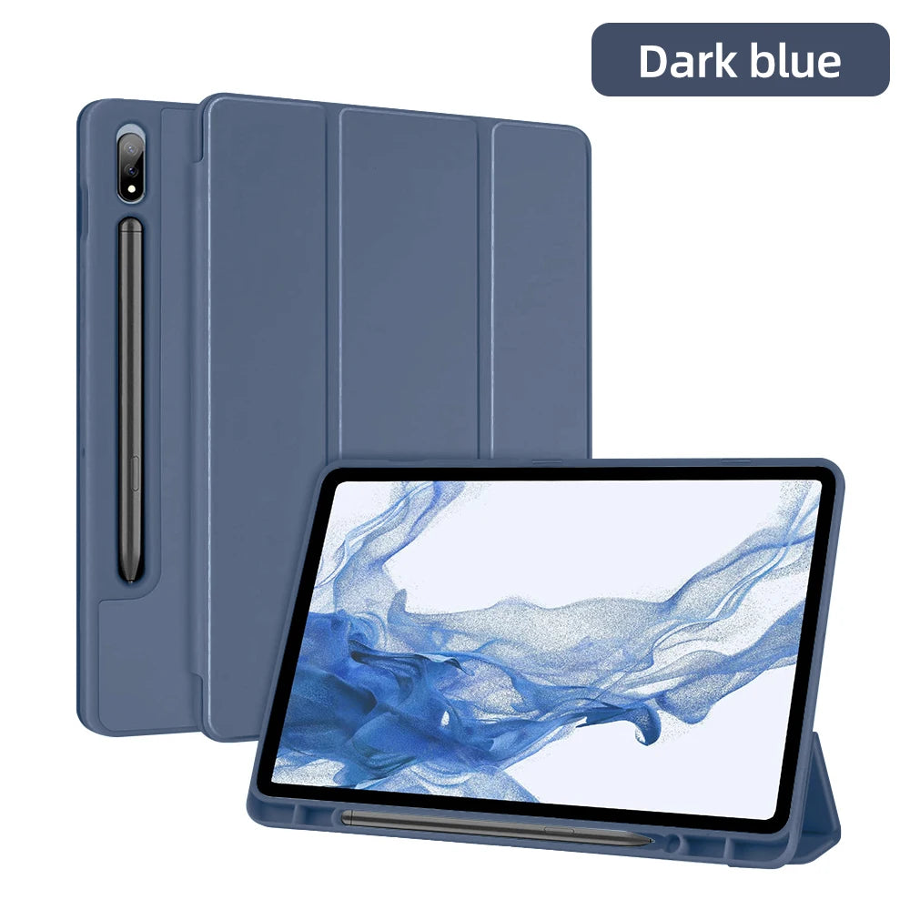 Deksel til Samsung Galaxy Tab S8 Ultra 14.6 S8 Plus S7 Plus S7 FE 12.4 S7 S8 11 S6 Lite 10.4 med penneholder