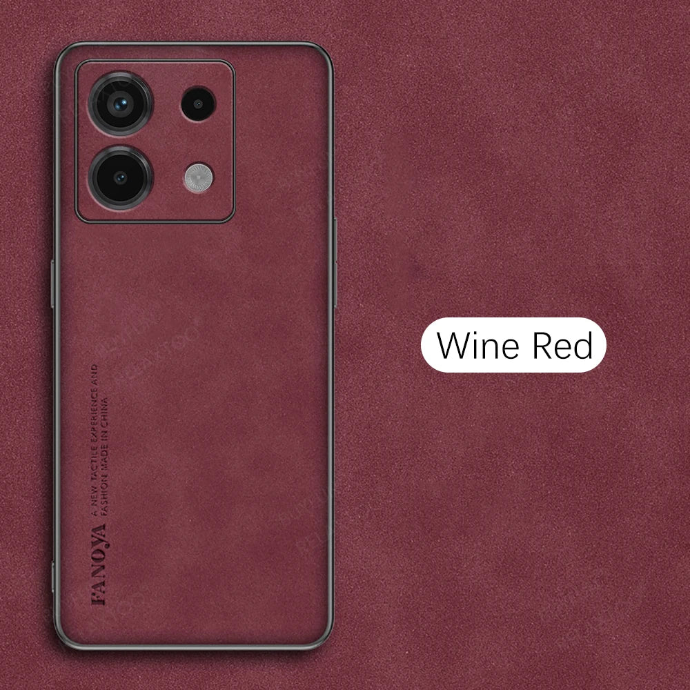 Deksel til Xiaomi Redmi Note 13 Pro Plus 4g 5g Luxury Sheepskin Leather deksel On Poco X6 M6 F6 Pro Men baksidedeksel Note13 13pro X6pro