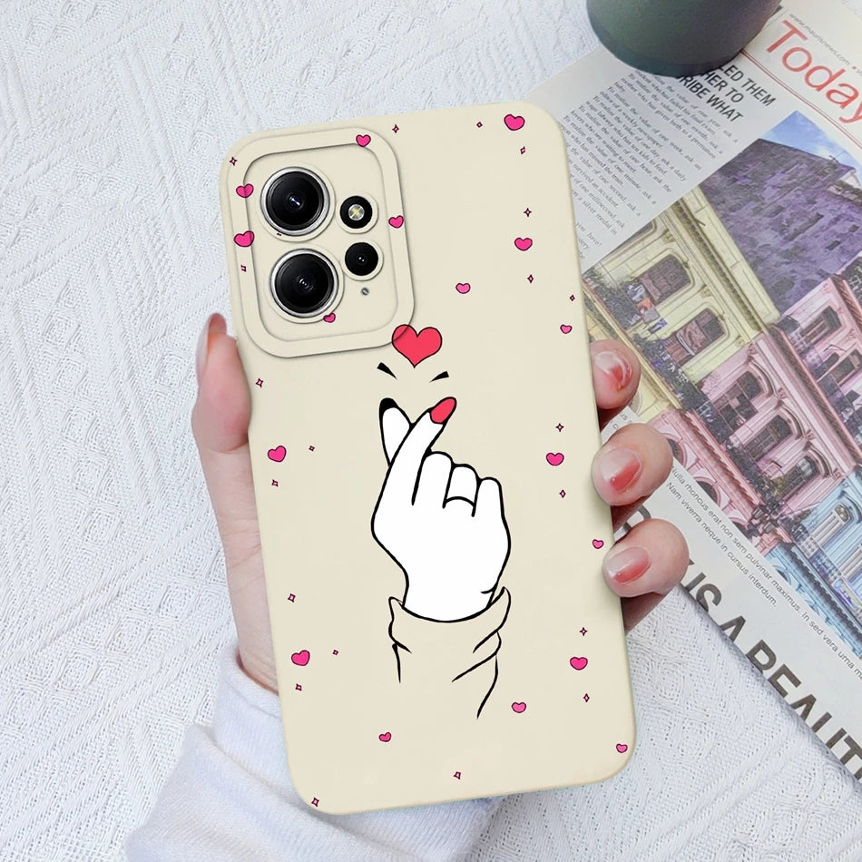 Deksel til Xiaomi Redmi Note 12 12S 4G 5G Patterned Full Protection Soft Liquid Silicone Cartoon deksel For Redmi Note 12 S