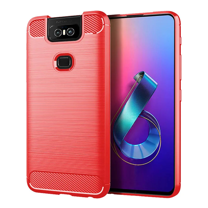 Deksel til Asus Zenfone 6 Case Shockproof Back Cover For zenfone 6z Soft Phone Cases for ASUS zs630kl Carbon Fiber Case Coque Fundas