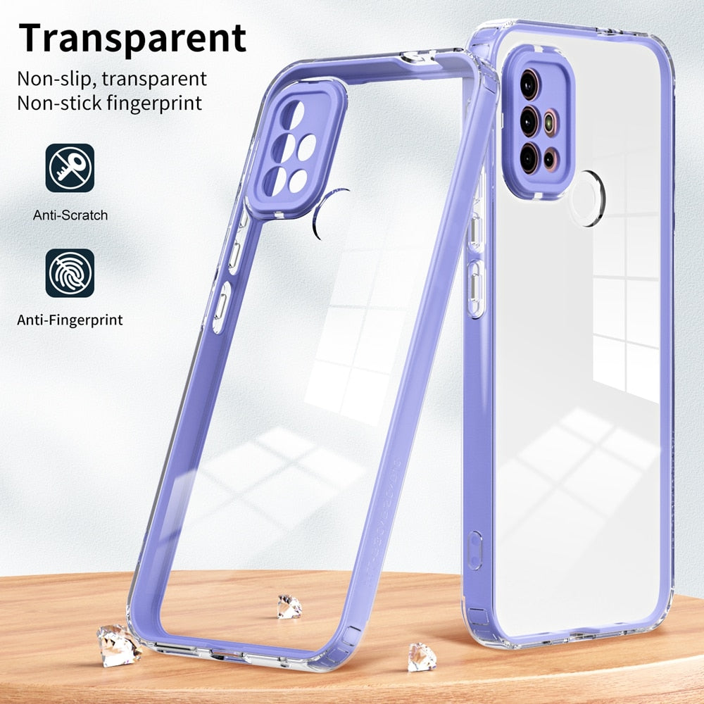Deksel til Motorola MOTO G10 G20 G30 G31 G42 G22 E32 G73 Case Luxury Bumper Protector Frame Solid Color Clear Back Cover