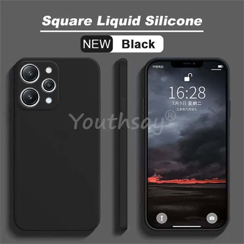 Deksel til Xiaomi Redmi 12 deksel Silicone Liquid For Redmi 12 deksel Plain Rubber TPU Protector Phone deksel Redmi 12 deksel