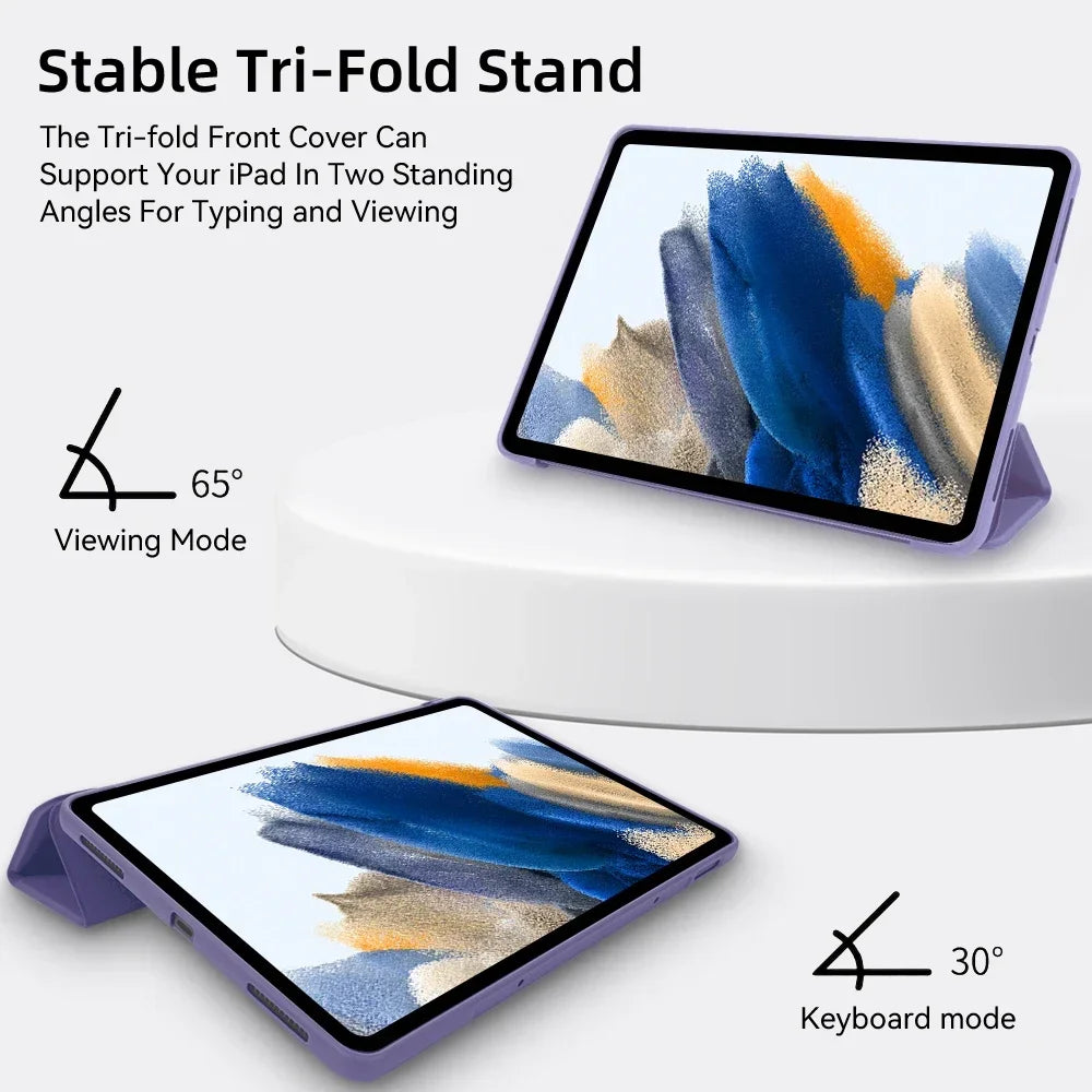 Deksel til Samsung Galaxy Nettbrettdeksel for S6 lite Tab A9 A8 A7 S7 S8 S9 and Plus FE Smart Smart Dvalefunksjon Function Silikondeksel