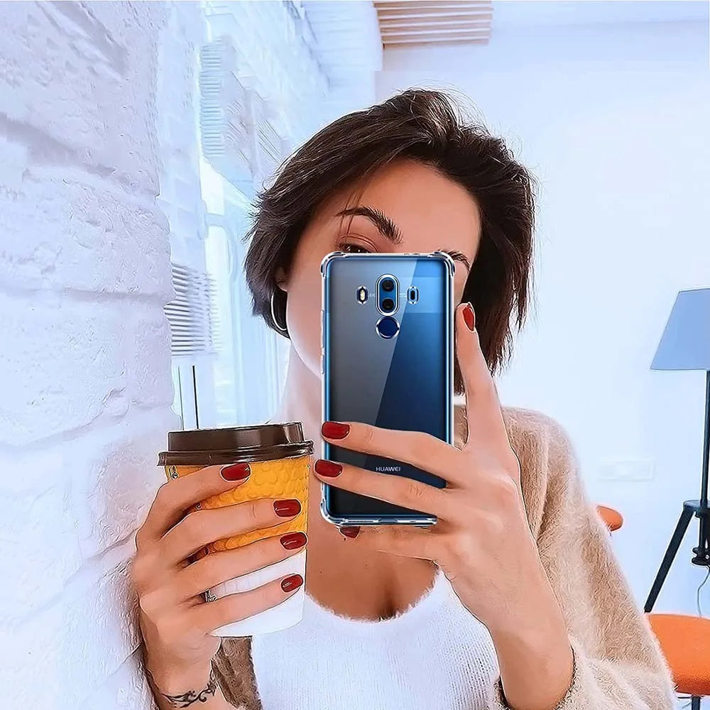 Deksel til Huawei Mate 10 Pro 10 10 Lite 20 20 Pro 20X 20 Lite Thick Anti-Drop Shockproof Clear Cover
