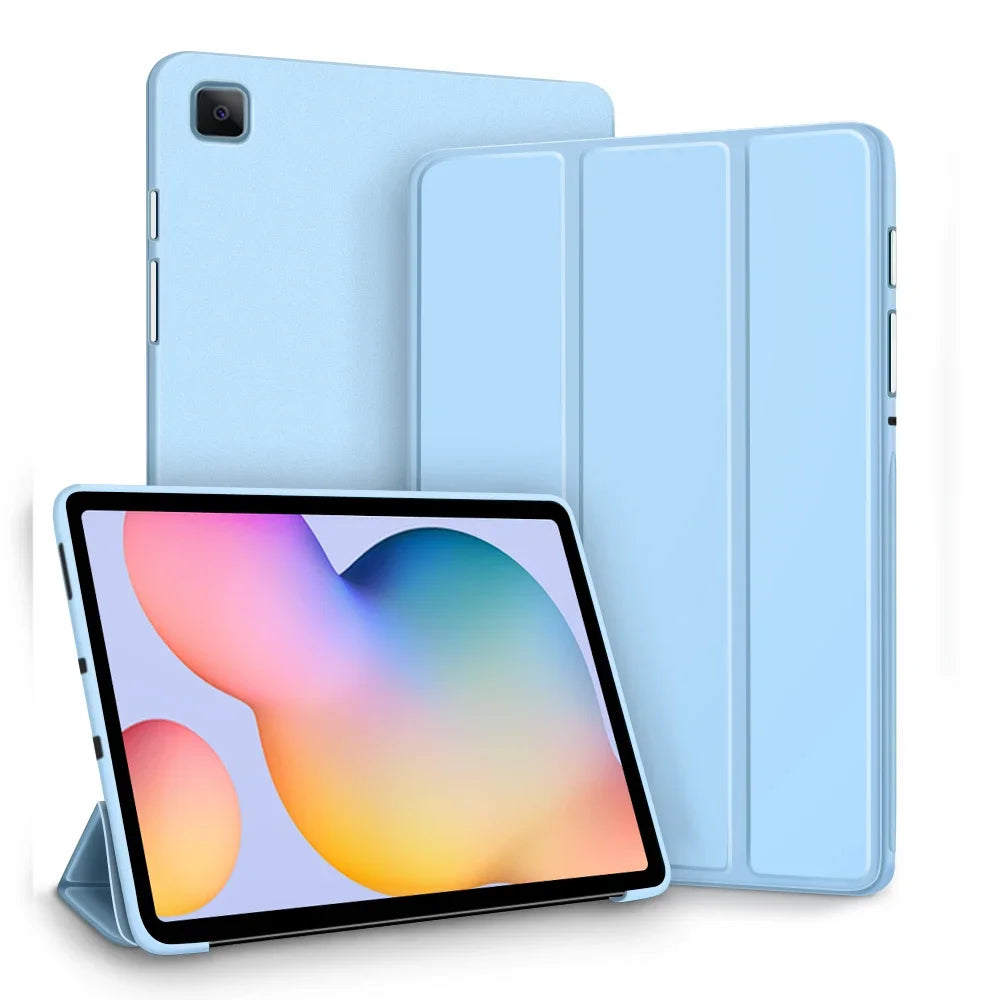 Deksel til Samsung Galaxy Nettbrettdeksel for S6 lite Tab A9 A8 A7 S7 S8 S9 and Plus FE Smart Smart Dvalefunksjon Function Silikondeksel