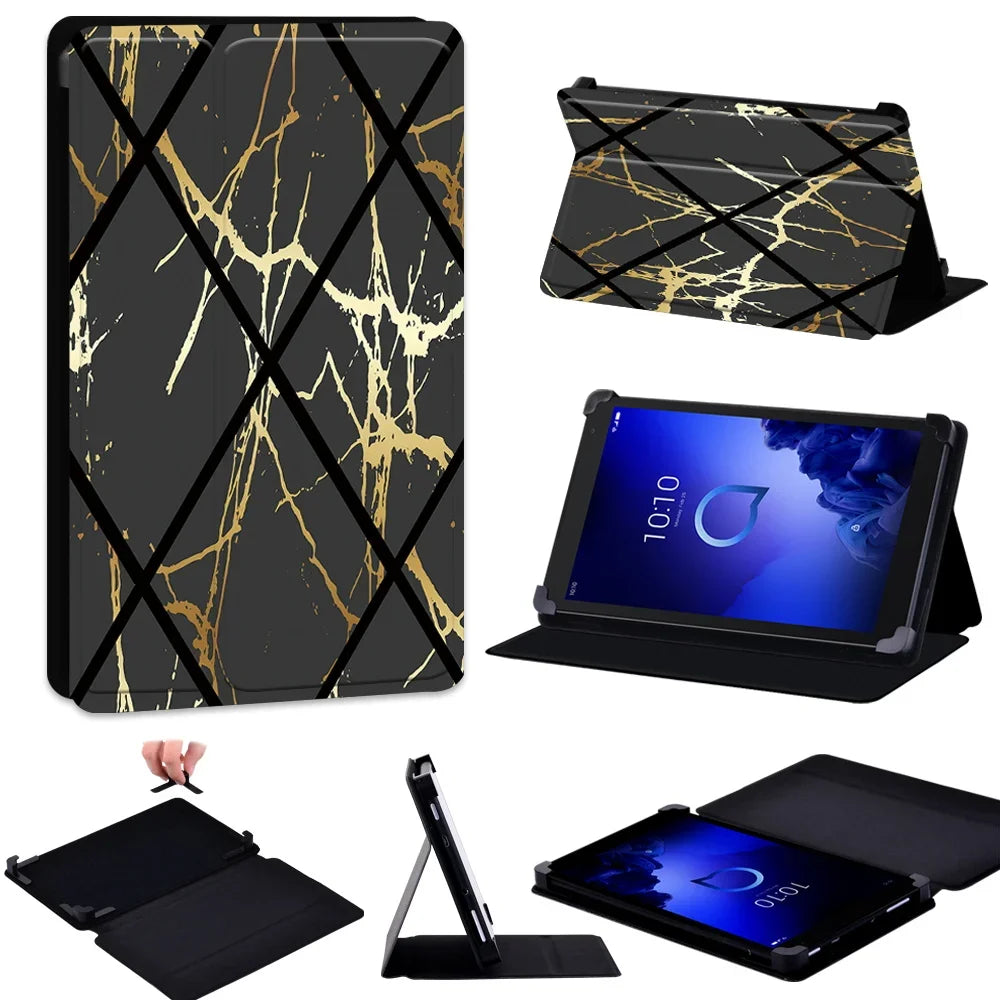 Deksel til Alcatel 1T 10"/Alcatel 1T 7"/3T 10"/3T 8" Tablet Case Universal Pu Leather Stand Adjustable Size Anti-fall Protective Cover