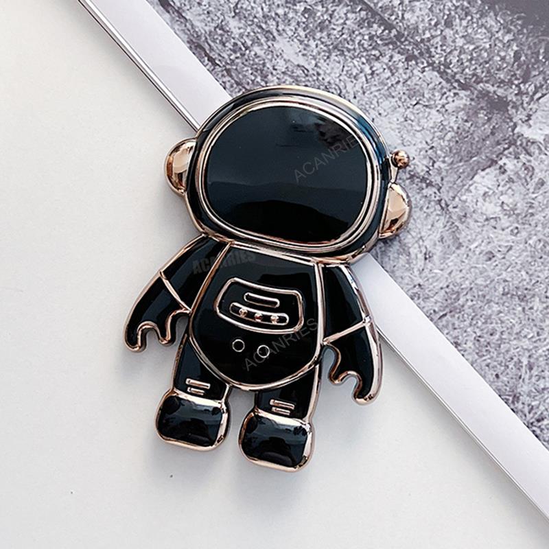 Deksel til Motog60 Astronaut Holder Luxury Plating Case For Motorola Moto G60 G50 G30 G20 G10 G22 G52 G9 Play E7 Plus Silicone Stand Cover