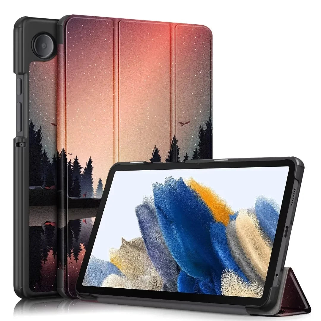 Deksel til Samsung Galaxy Tab A9 2023 8.7 inch magnetisk trebrettbart etui med stativ kunstskinnetui med stativ for Galaxy Tab A9 SM-X110 X115