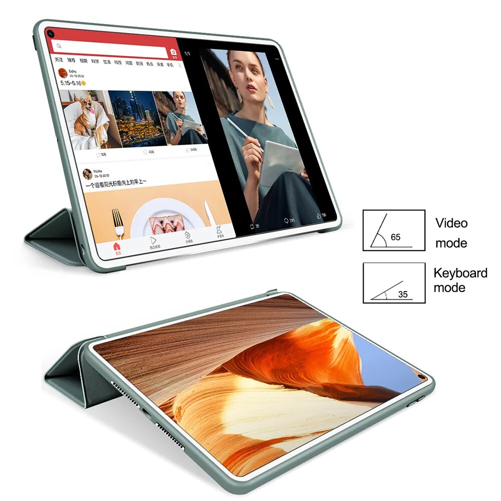 Deksel til Lenovo Tab M10 HD (2nd Gen) 10.1'' 2020 Silicone Cover TB-X306 TB-X306F TB-X306X Flip Solft Wake Up Coque Gift