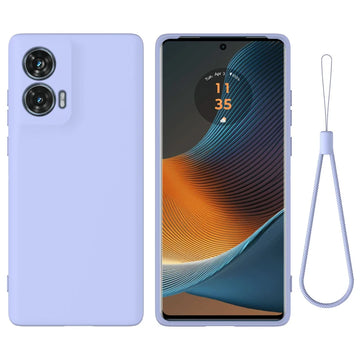 Deksel til Motorola 60FUSION  UITRA MOTO EDGE 50 FUSION Case Lanyard Solid Color Liquid Soft Silicone Anti-fall Back Cover
