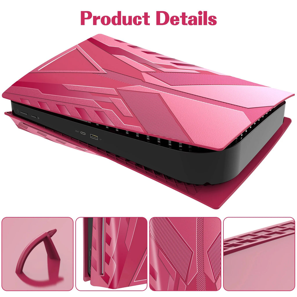 Deksel til PS5 Faceplate Cover Case Skin for PS5 Console, PS5 Black Side Plates Shell for Playstation 5 Disc Edition