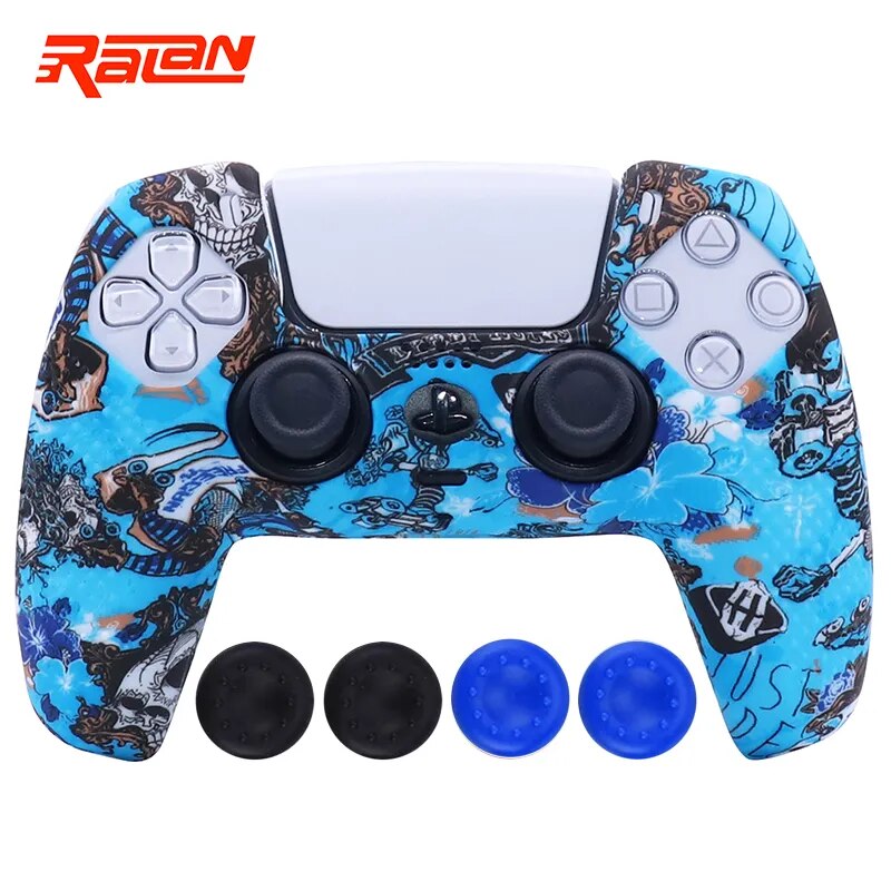 Deksel til PS5 Controller Gamepad Skin Cases Cover Shell For Playstation 5 Joystick with Stick Grip Caps