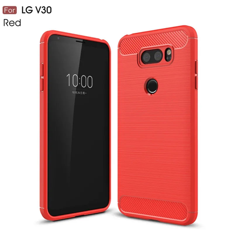 Deksel til LG V30 Silicone Brushed Cases Soft Phone Cover for lg v30 lgv30 Carbon Fiber Case