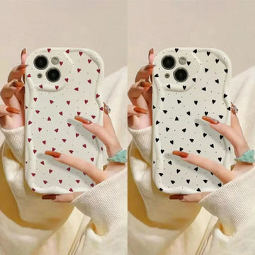 Deksel til Apple IPhone 15 14 Pro Max 11 13 12 Mini XR 8 7 Plus X XS SE 2020 2022 Cover Love Heart 3D Wavy Curved Edge Soft Clear TPU