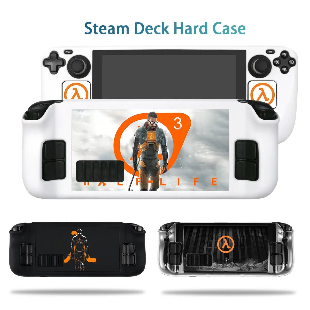 Deksel til Steam Deck Case Game Console Freeman Cover Hard PC Protective Anti-Scratch Non-Slip Gaming Valve Black Shell Case Accessories