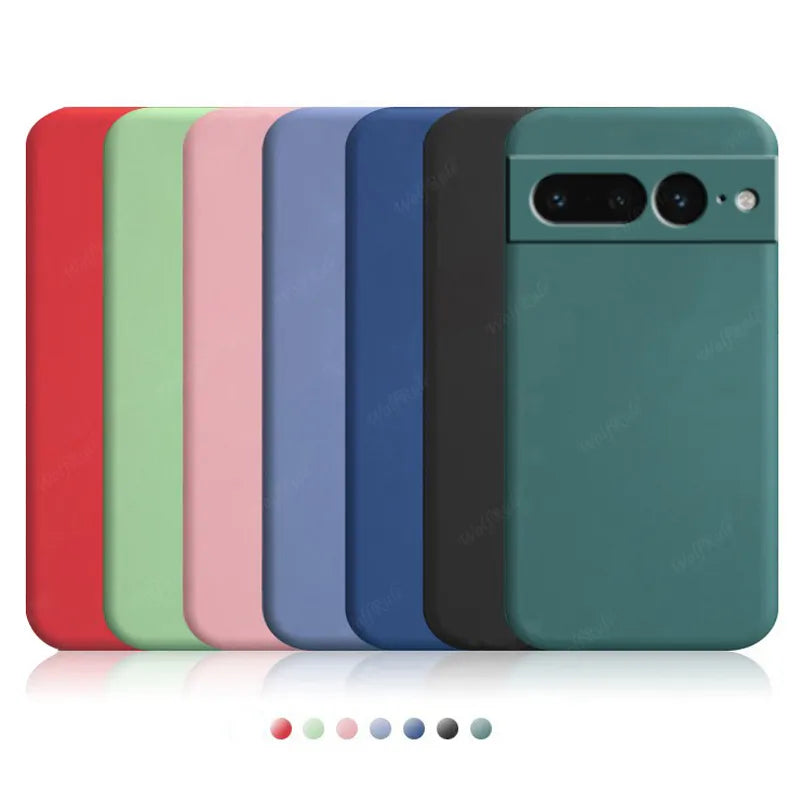 Deksel til Google Pixel 7 Pro Case Pixel 7 Pro Capas Shockproof Liquid Silicone TPU Soft Cover Google Pixel 7 6 Pro 6A 7A Fundas
