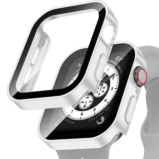 Deksel til Apple Watch Series 5-9, SE & Ultra - Deksel med skjermbeskytter i herdet glass