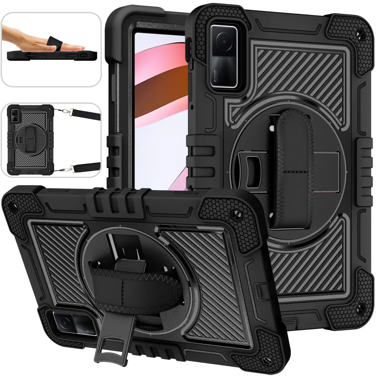 Deksel til Xiaomi RedMi Pad 10.6 2022 Nettbrett deksel Xiaomi RedMi Pad 10.61"Shockproof Kickstand Kids Funda Hand Grip Shoulder Strap