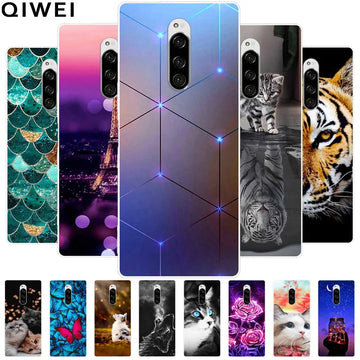 Deksel til Sony Xperia 1 Case Silicone TPU Cute Cat Soft Cover for Sony Xperia 1 Protective Cases on for Xperia1 J9110 Clear Funda 6.5