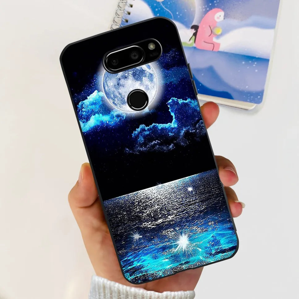 Deksel til LG V30 2017 Case Cute Cartoon Print Flower Soft Silicone TPU Black Cover For LG v30 H930 6.0" Bumper Phone Case Funda