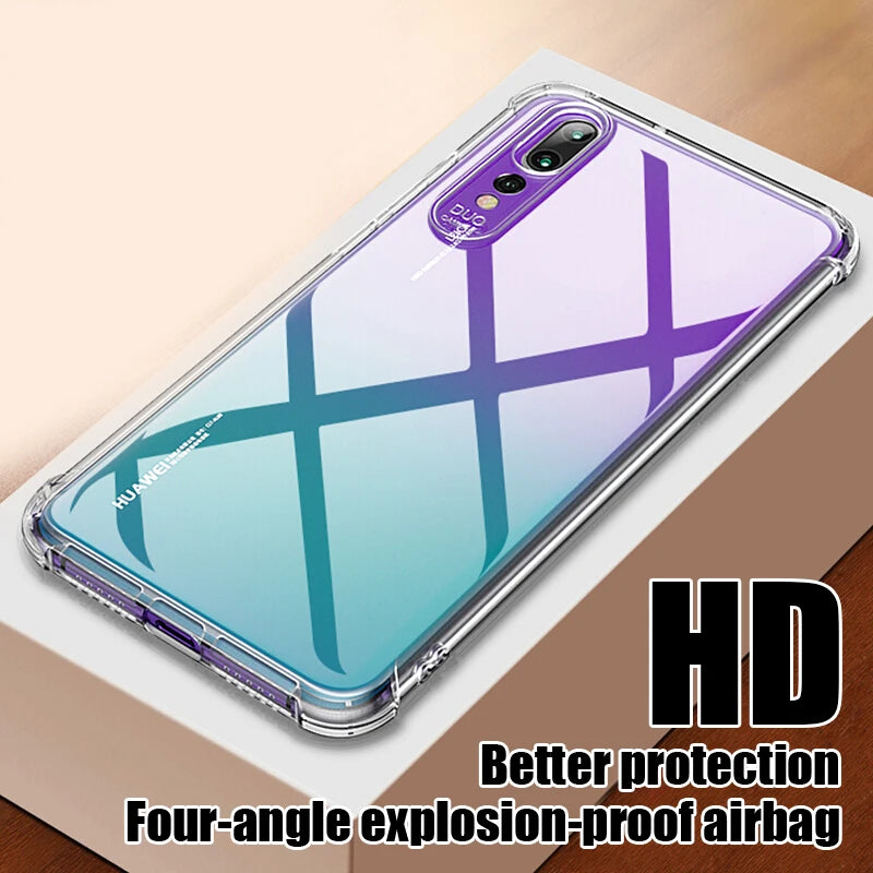 Deksel til Huawei P20 P30 Lite Pro Protective Transparent Case Mate 20 30 Lite Honor 20 Lite pro Silicone Back Cover