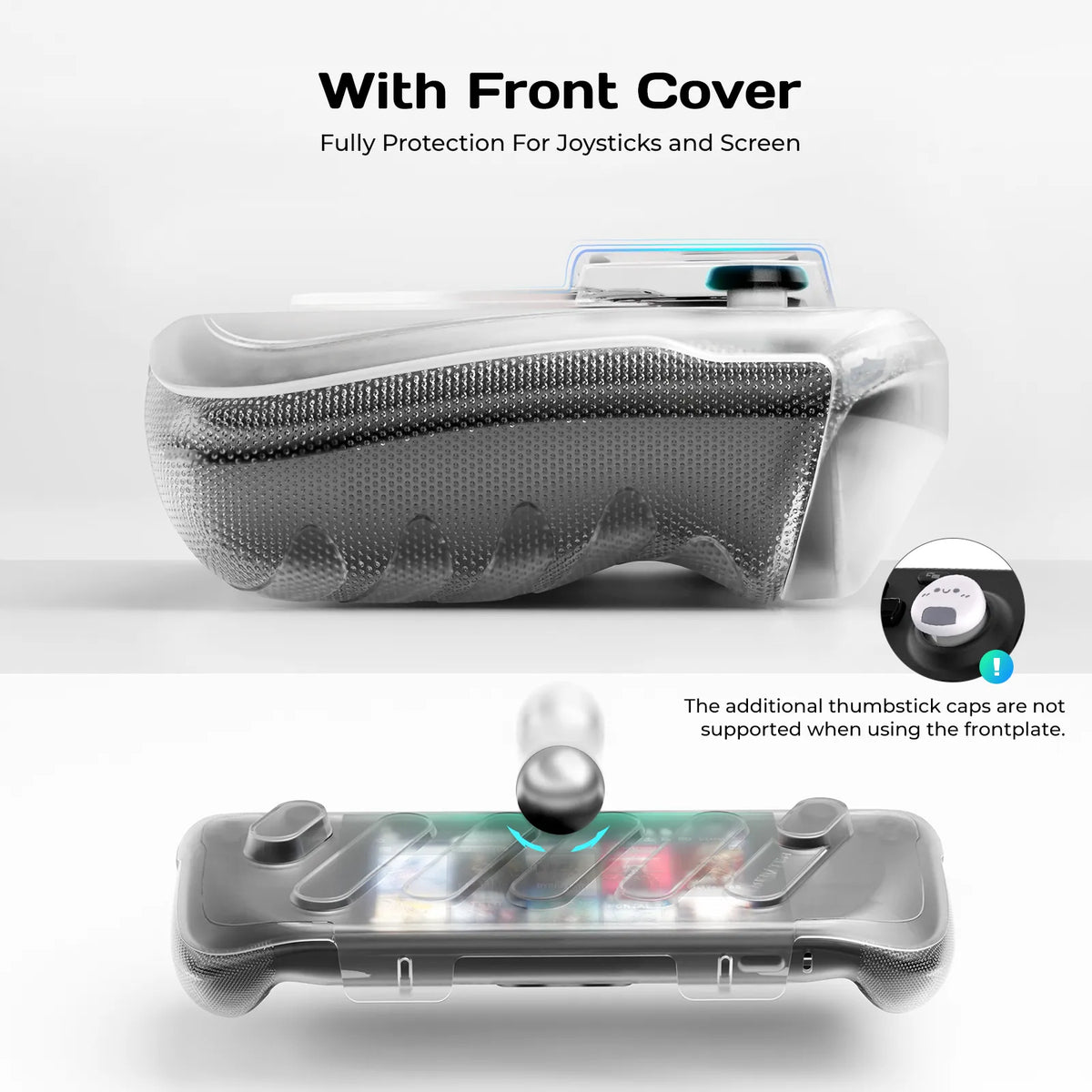 Deksel til Steam Deck with Kickstand,TPU Modcase with Kickstand and Front Cover for Valve Steam Deck Accessories